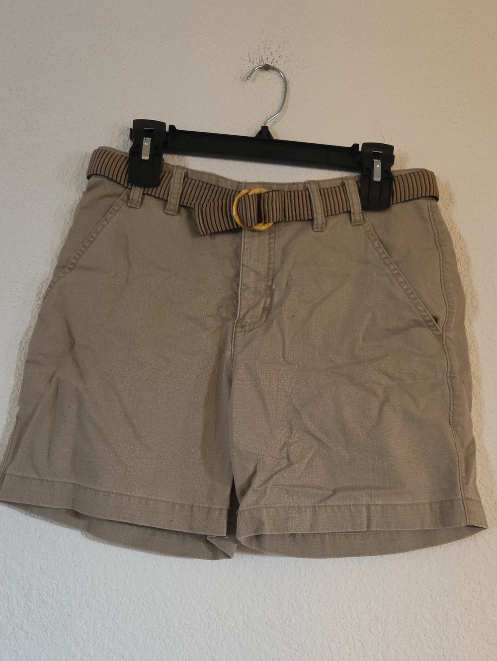 Lee Women's Khaki Belted Bermuda Shorts